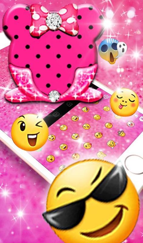 Pink Cute Minny Bowknot Keyboard Theme for Android - APK ...