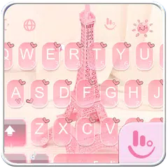 Pink Eiffel Tower Keyboard Theme