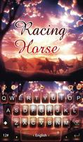 Live Racing Horse Keyboard Theme Affiche