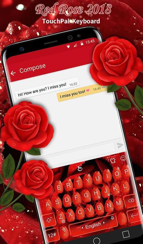 Romantic Love Red Rose Keyboard Theme for Android - APK ...