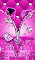 Purple Diamond Zipper Keyboard Theme Affiche