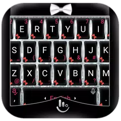 Cute Silver Bow Keyboard Theme