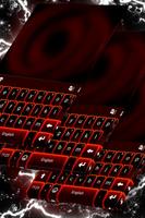 النيون الأحمر لوحة المفاتيح الملصق