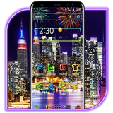 Colorful Neon City Theme icône