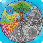 Sandbox Mandala Coloring Book Color By Number page icône