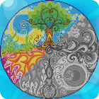 Sandbox Mandala Coloring Book Color By Number page simgesi