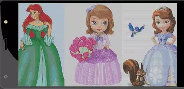 Princess Pixel Art Sandbox Color By Number Drawing