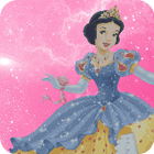 Princess Pixel Art Sandbox Color By Number Drawing icône