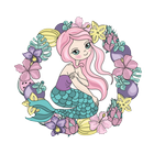 Mermaids Sandbox Paint By Number Drawing Book Page-icoon