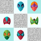 Superhero Stickers Mask Color By Number Book Page icône