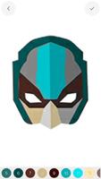 Superhero Stickers Mask Color By Number Book Page Affiche