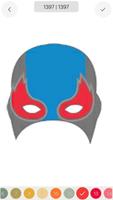 Superhero Stickers Mask Color By Number Book Page capture d'écran 2