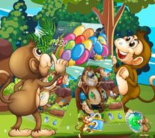 Cute Brown Monkey Colorful Balloon Theme 截圖 2