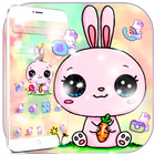 Colorful Cartoon Bunny Theme أيقونة