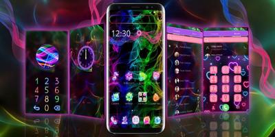 Colorful Smoke Neon Light Theme ảnh chụp màn hình 3