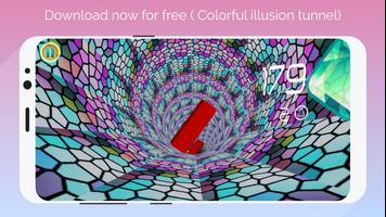 super 3D  colorful illusion tunnel-poster