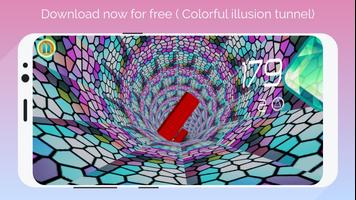 super 3D  colorful illusion tunnel plakat