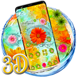3D Live Colorful Flowers Theme