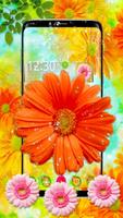 3D Live Colorful Flowers Theme Affiche