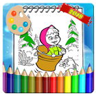 Coloring Book For Masha And Bear icône