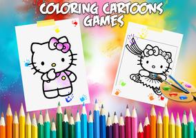 Coloring Kitty Page Game पोस्टर