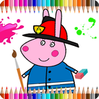 Coloring Book For Kids: Pepa Pig आइकन