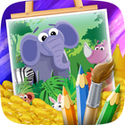 Jungle Animals Coloring Books icône
