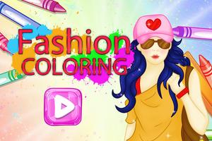 Fashion Coloring Games - Free Coloring pages الملصق