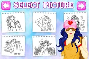 Fashion Coloring Games - Free Coloring pages capture d'écran 1