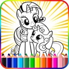 Pony Coloring Book Pages icône