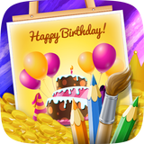 Happy birthday Coloring Page icône