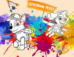 Coloring Paww Page Game Patrol Affiche