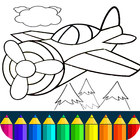 Avions: jeu de livre à colorier icône