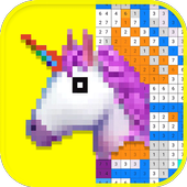 Sandbox Coloring By Number Unicorn Color Draw Book icon