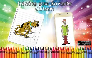 Coloring Scooby Dog page Game الملصق