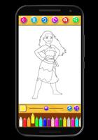 Coloring book princess Affiche