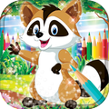 Raccoon Coloring Book
