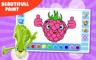 Fruits Coloring Book For Kids โปสเตอร์