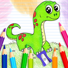dinosaur coloring and drawing book icône