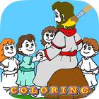 Coloring games jesus bible-icoon