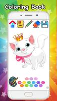 Kitty Cat Coloring Book - Coloring Cat kitty free. Affiche
