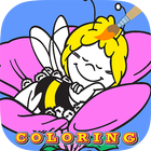 Coloring book maya bee party-icoon