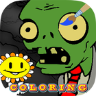 Coloring book zombies vs plant icône