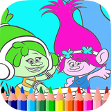 Coloring games little trolls icône