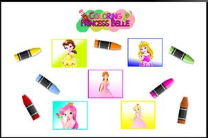 Coloring Princess belle game Affiche