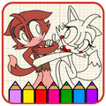 Foxy and Mangle - FNAF Coloring Book
