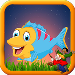 Coloring Finding Fish Cute Kid