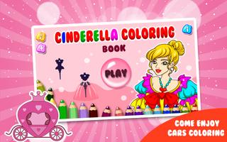 kids coloring book: Cinderella Affiche