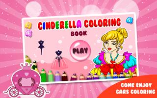 kids coloring book: Cinderella Cartaz