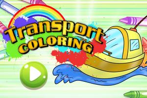 Transport coloring pages : Kids color learning Affiche